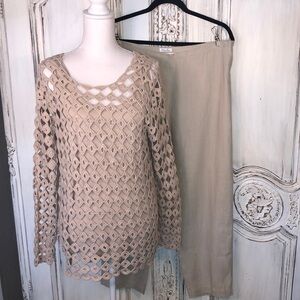 Elegant Beige Women's Pants & Jumpsuit Set 3 pieces SZ large /12